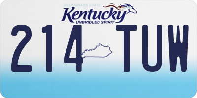 KY license plate 214TUW