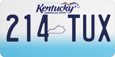 KY license plate 214TUX