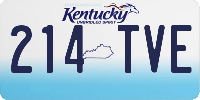 KY license plate 214TVE