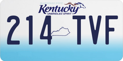 KY license plate 214TVF