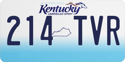 KY license plate 214TVR