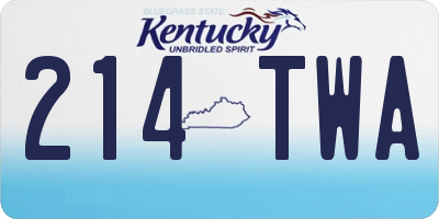 KY license plate 214TWA