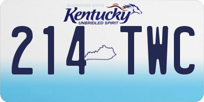 KY license plate 214TWC