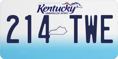 KY license plate 214TWE