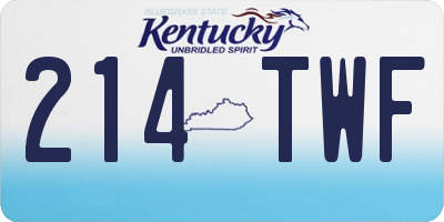 KY license plate 214TWF