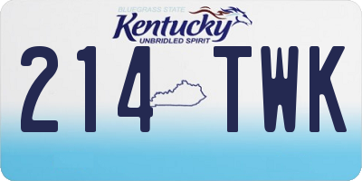 KY license plate 214TWK