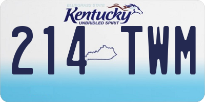 KY license plate 214TWM