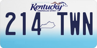 KY license plate 214TWN