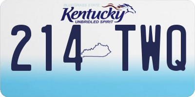 KY license plate 214TWQ