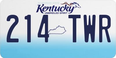 KY license plate 214TWR