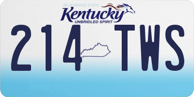KY license plate 214TWS