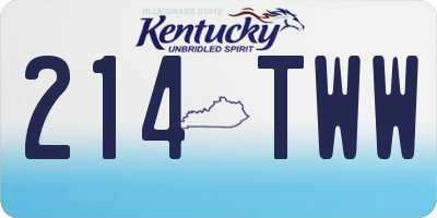 KY license plate 214TWW