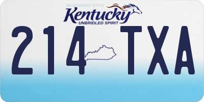 KY license plate 214TXA