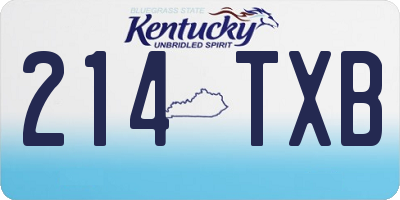 KY license plate 214TXB