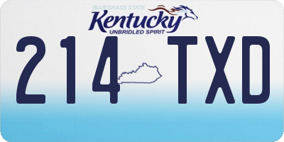KY license plate 214TXD