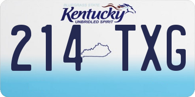 KY license plate 214TXG