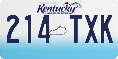 KY license plate 214TXK