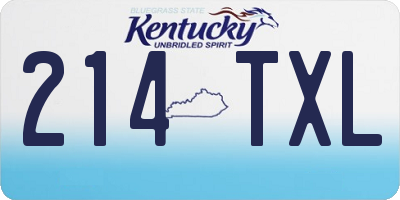 KY license plate 214TXL