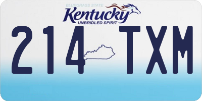 KY license plate 214TXM