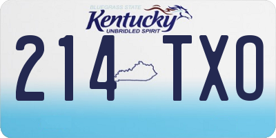 KY license plate 214TXO