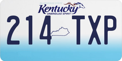 KY license plate 214TXP
