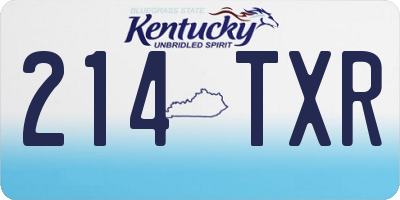 KY license plate 214TXR