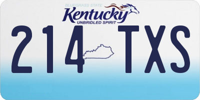 KY license plate 214TXS