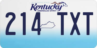 KY license plate 214TXT