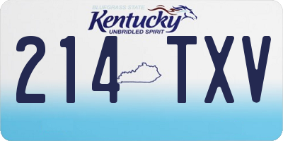 KY license plate 214TXV