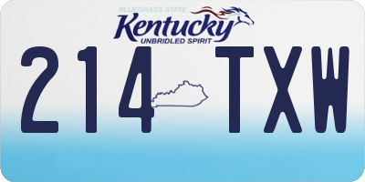 KY license plate 214TXW