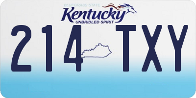 KY license plate 214TXY