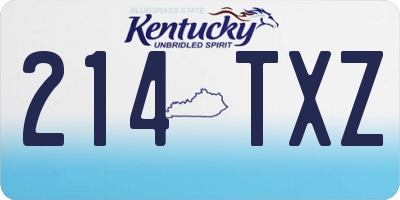 KY license plate 214TXZ