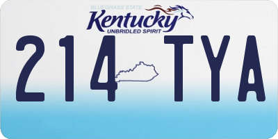 KY license plate 214TYA