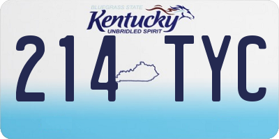 KY license plate 214TYC