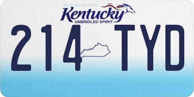KY license plate 214TYD