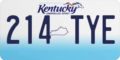 KY license plate 214TYE