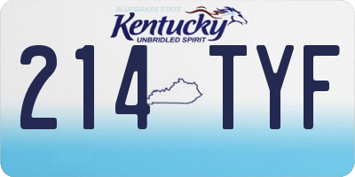 KY license plate 214TYF