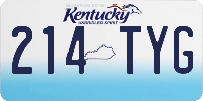 KY license plate 214TYG