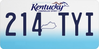 KY license plate 214TYI