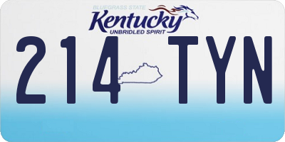 KY license plate 214TYN