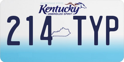KY license plate 214TYP