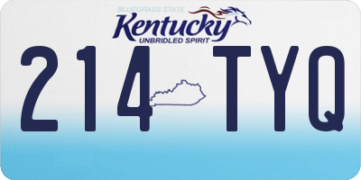KY license plate 214TYQ