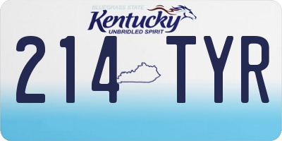 KY license plate 214TYR