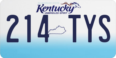 KY license plate 214TYS