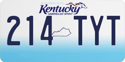 KY license plate 214TYT