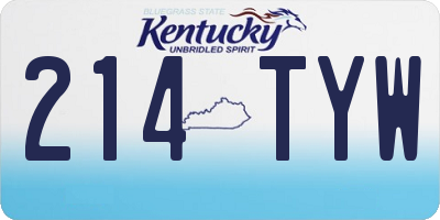 KY license plate 214TYW