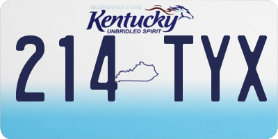 KY license plate 214TYX