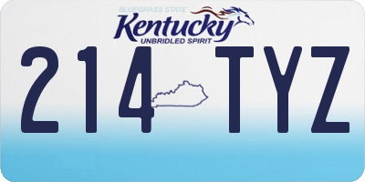 KY license plate 214TYZ
