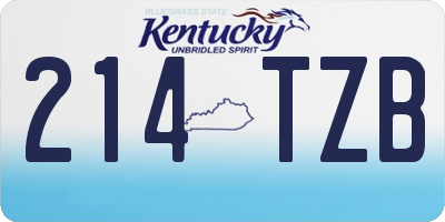 KY license plate 214TZB
