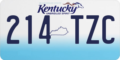 KY license plate 214TZC